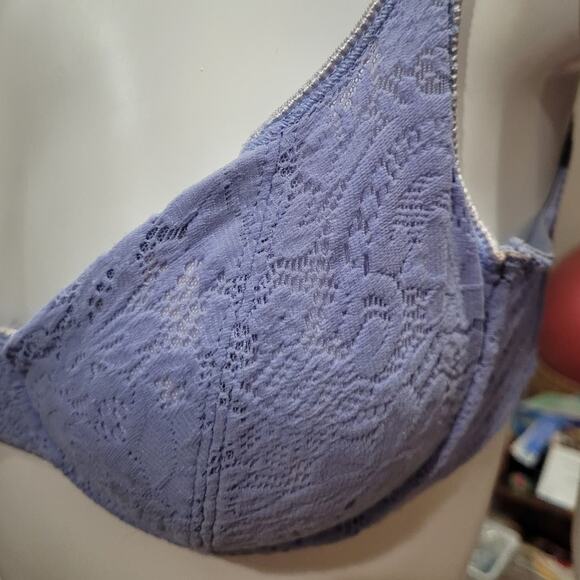 Vntg 90s Bestform 6439 Lace Bra Sz 34C Lavender Purple Sheer Romantic Feminine - Picture 3 of 8